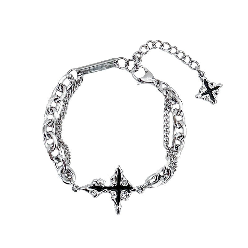 Collana croce scura titanio