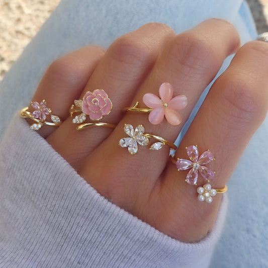 Set anelli fiori