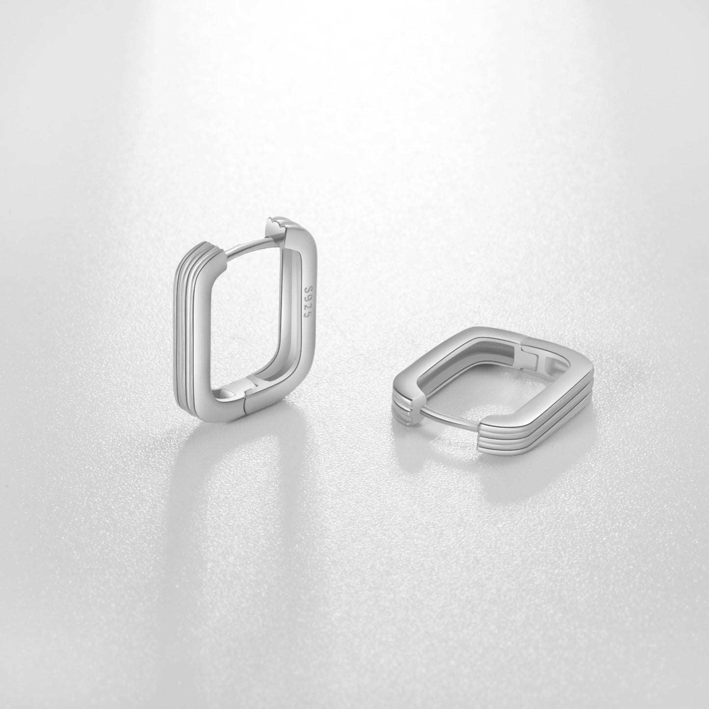Orecchini argento geometrici rettangolari