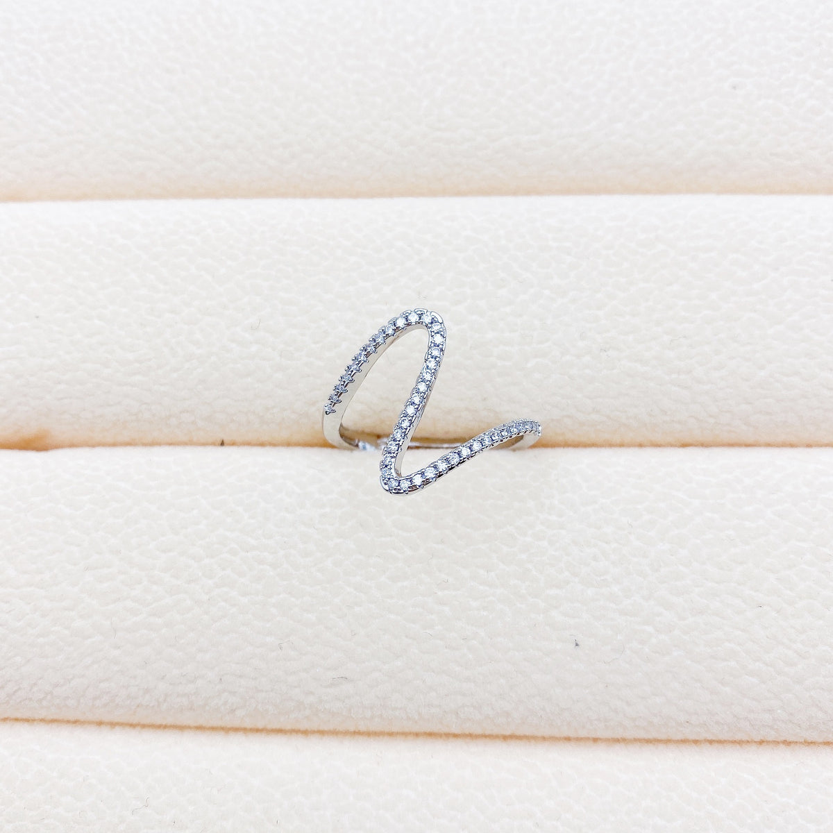 Anello zircone geometrico micro