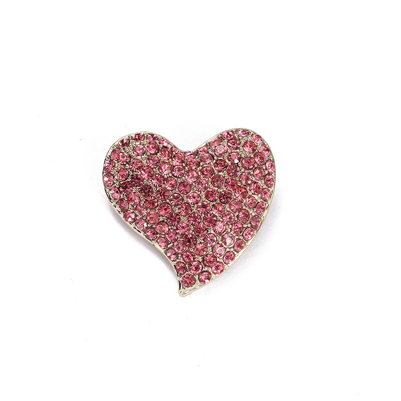 Spilla cuore con strass