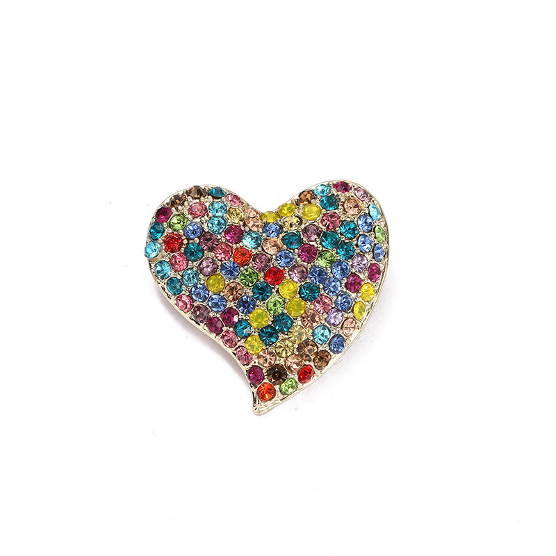 Spilla cuore con strass