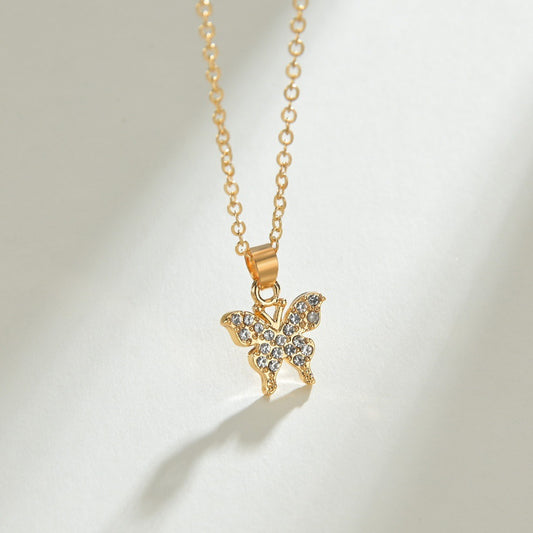 Collana farfalla con strass