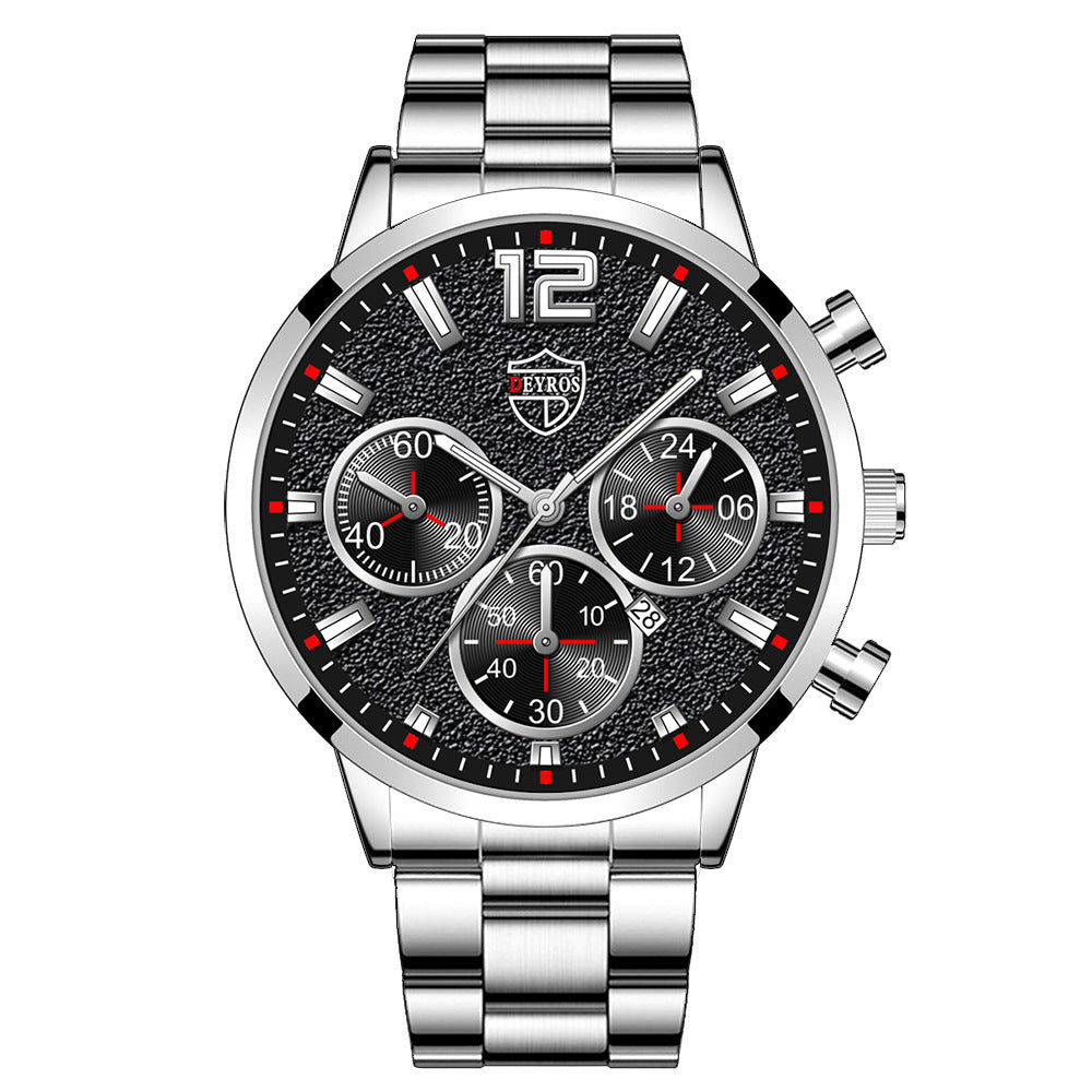 Orologio uomo con calendario acciaio inossidabile