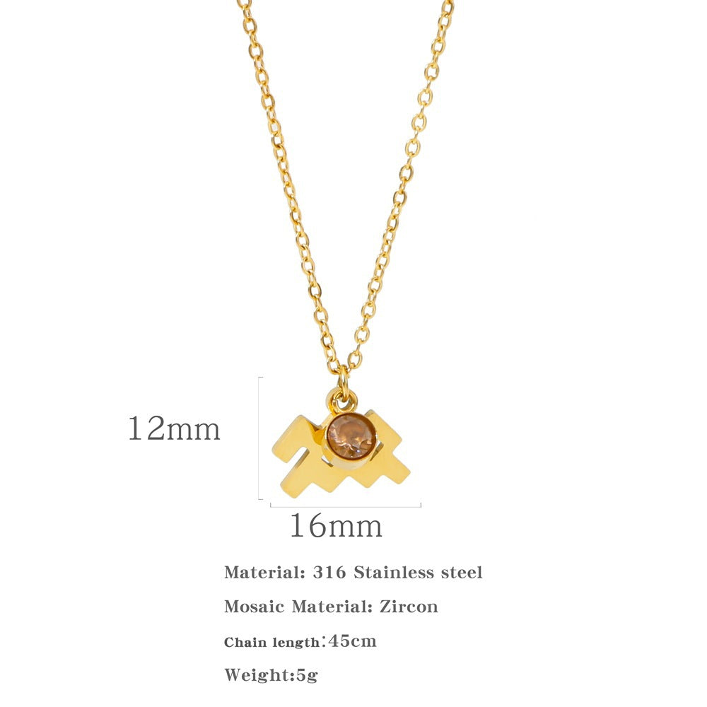 Collana zircone in acciaio inox