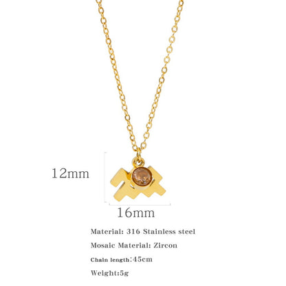 Collana zircone in acciaio inox