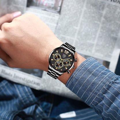 Orologio uomo con calendario acciaio inossidabile