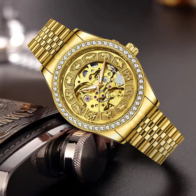 Orologio meccanico automatico impermeabile da uomo
