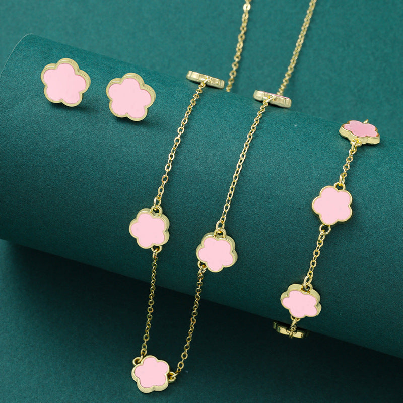 Set gioielli fiore a cinque petali