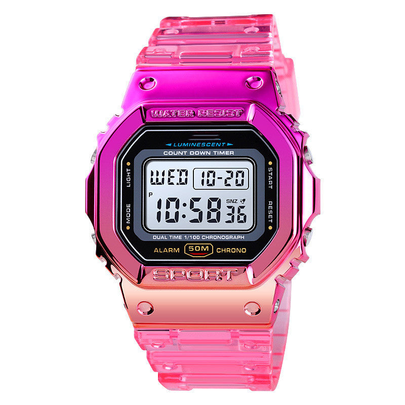 Orologio sportivo cinturino trasparente