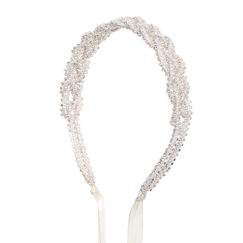 Diadema fiore perline