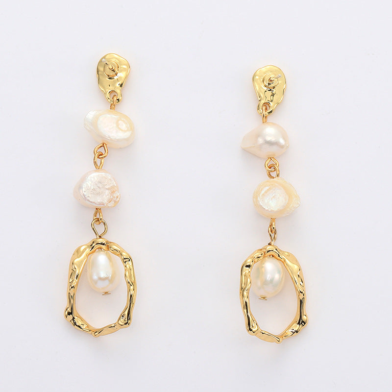 Orecchini perla d'acqua dolce oro