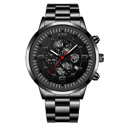 Orologio uomo acciaio calendario oro