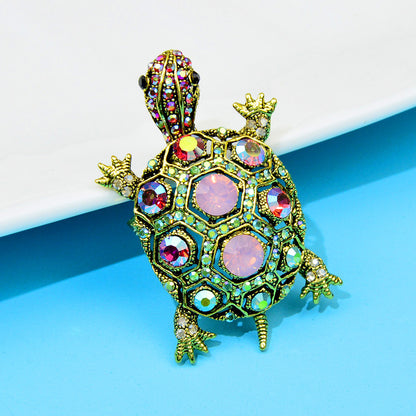 Spilla tartaruga con strass