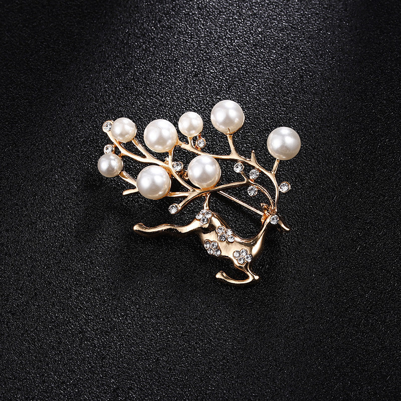 Spilla perla strass
