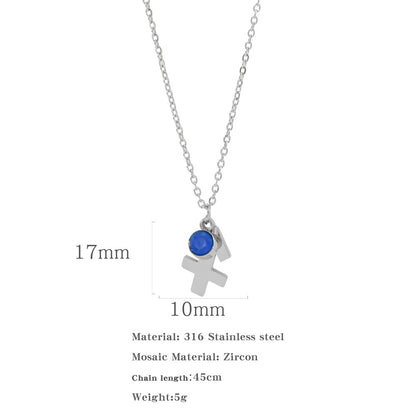 Collana zircone in acciaio inox