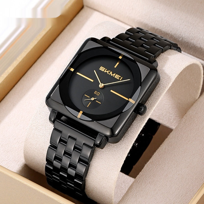 Orologio quadrato acciaio secondi