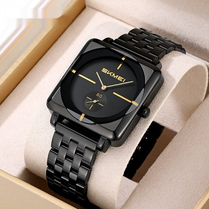 Orologio quadrato acciaio secondi
