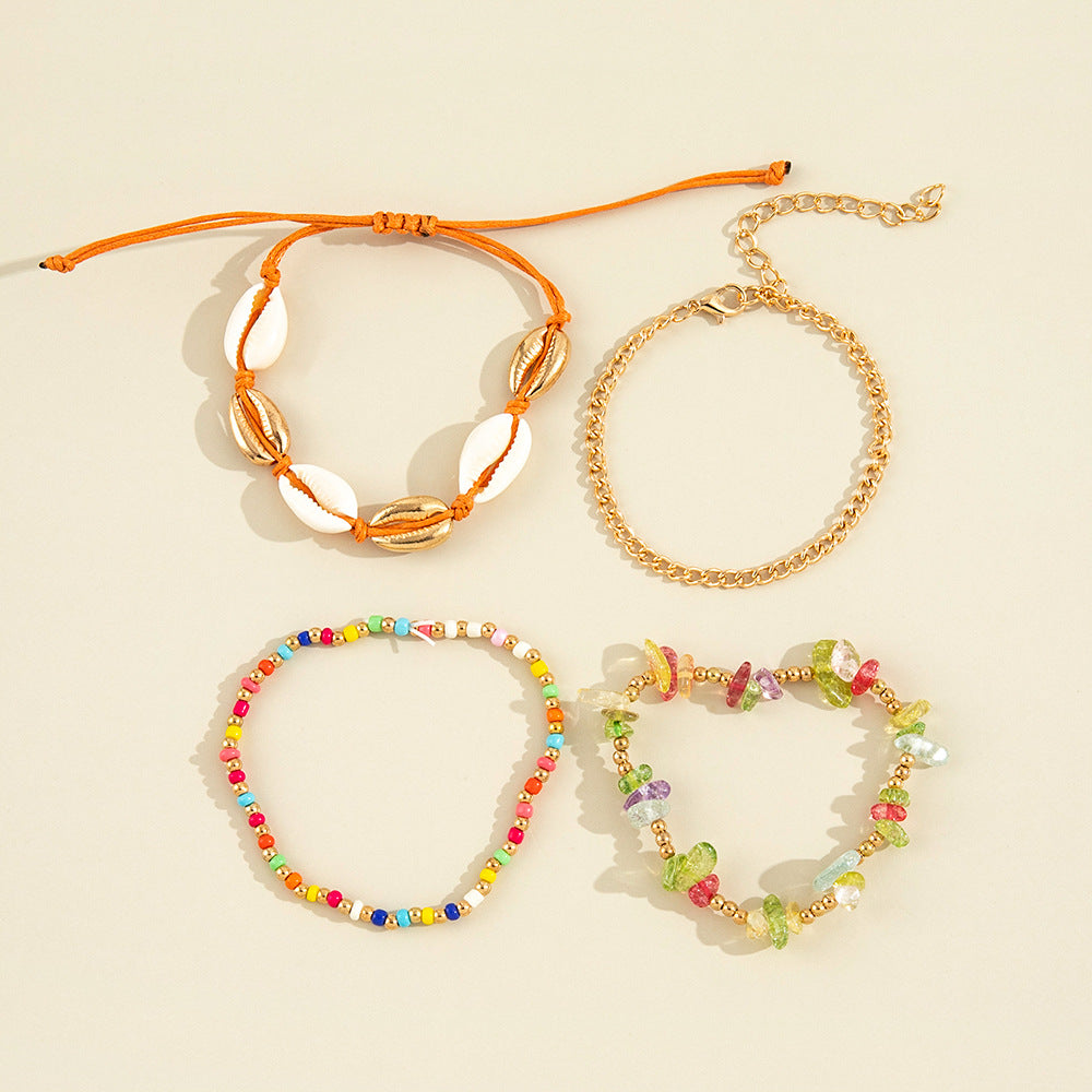 Cavigliera conchiglie boho set