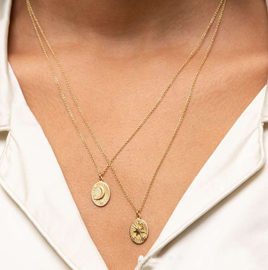 Collana stella luna minimale