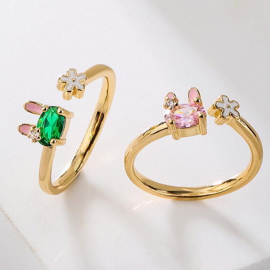 Anello coniglio zircone