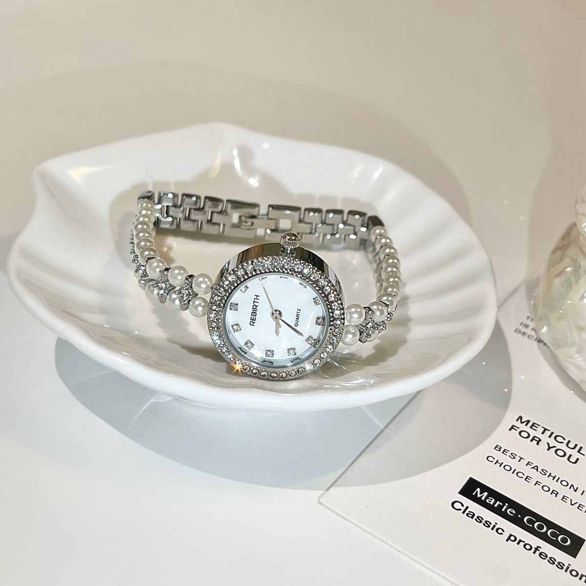 Orologio bracciale donna perle vintage