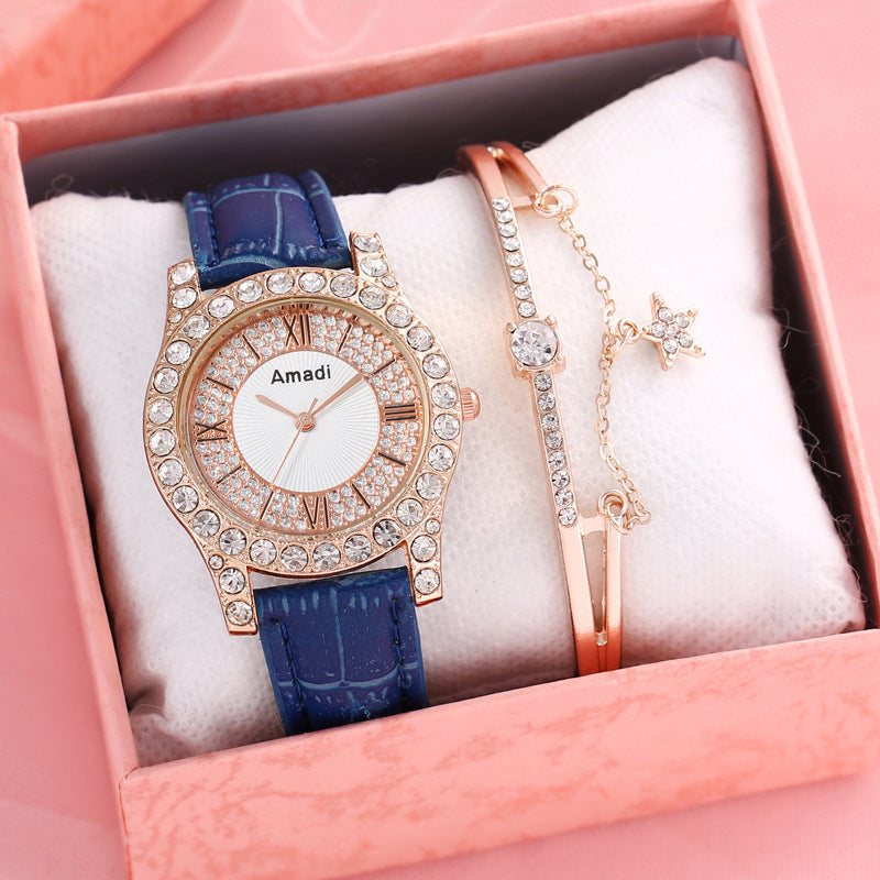 Orologio da donna con diamanti e numeri romani