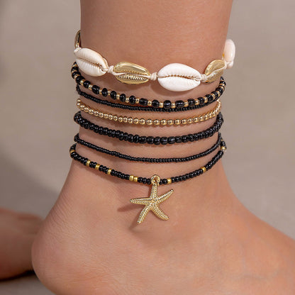 Cavigliera con perline stile boho