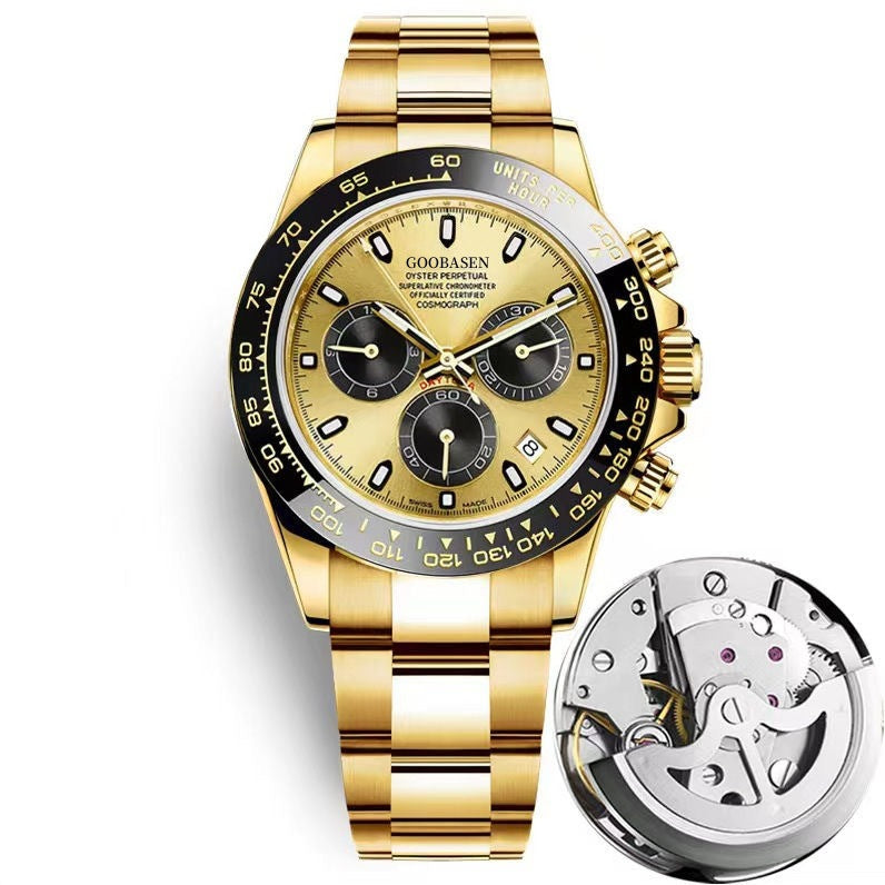 Orologio uomo stile meccanico calendario