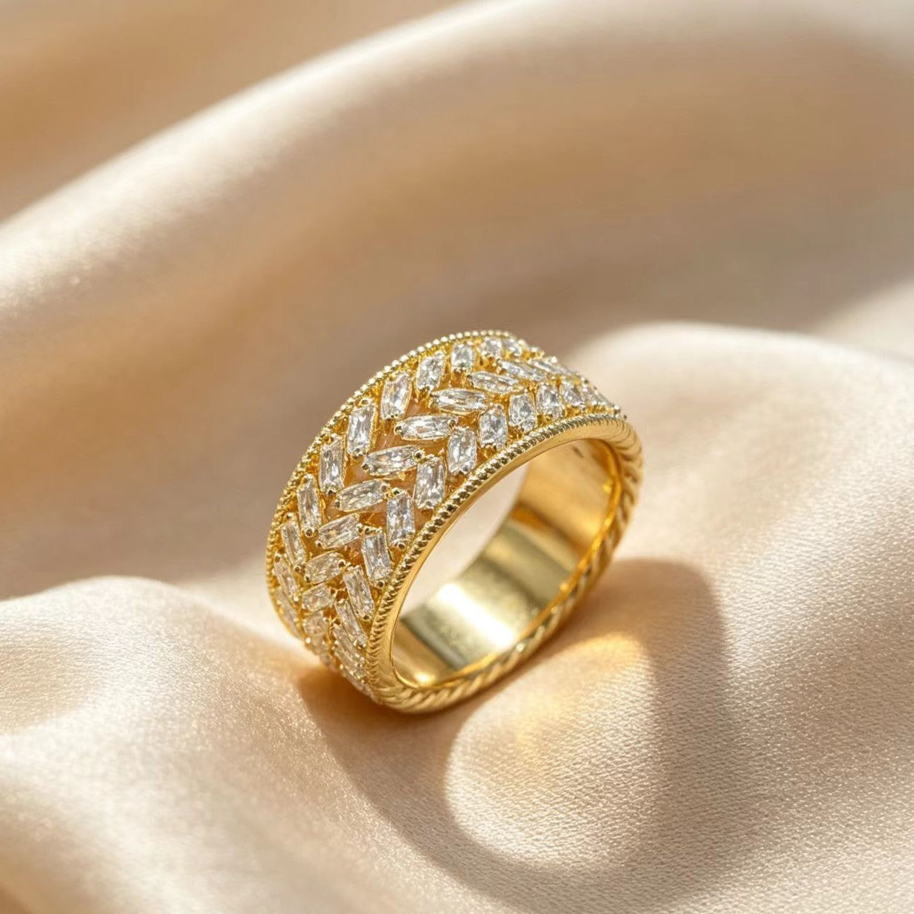 Anello aperto diamanti