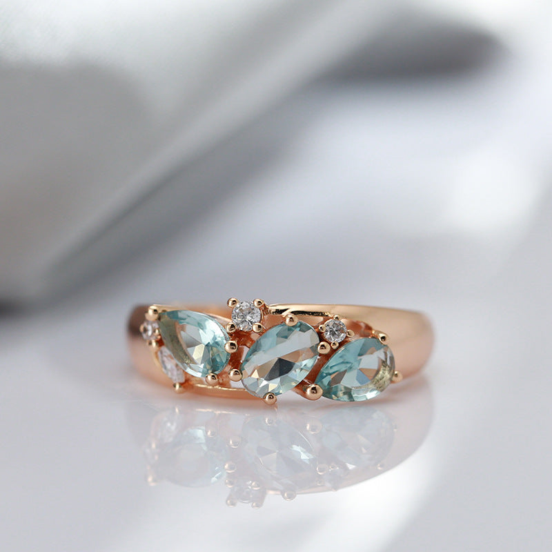 Anello Oro Rosa con Zircone