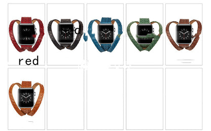 Orologio pelle con motivo foglia