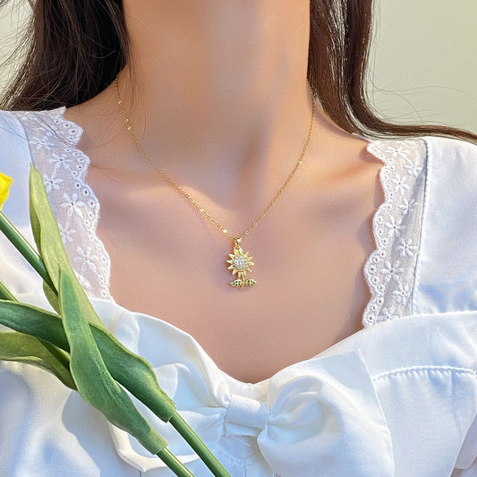 Collana girasole in titanio