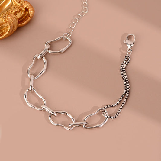 Bracciale catena geometrica irregolare