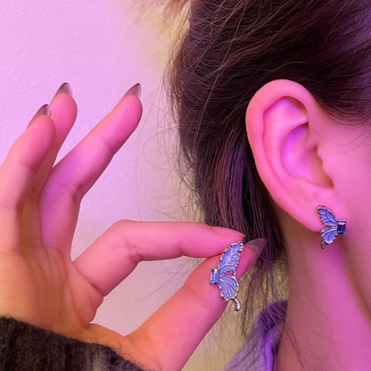Orecchini farfalla blu