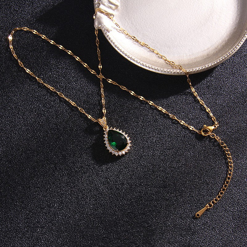 Collana titanio smeraldo