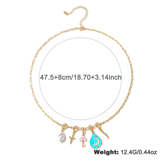 Set collana e orecchini luna stella