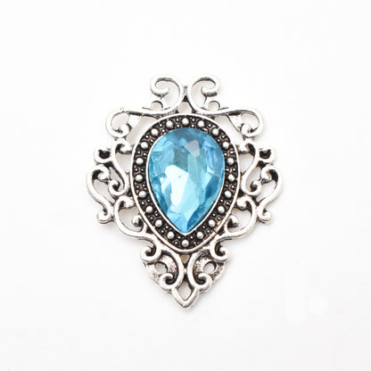 Spilla fiore goccia argento