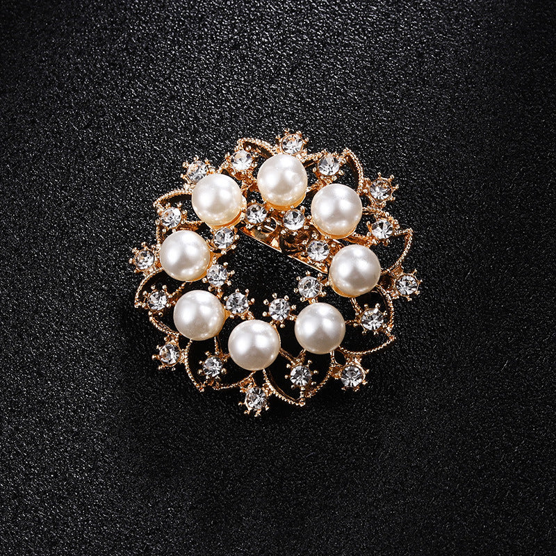 Spilla perla strass