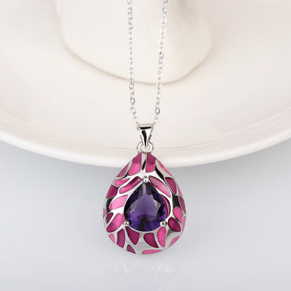 Collana goccia smaltata