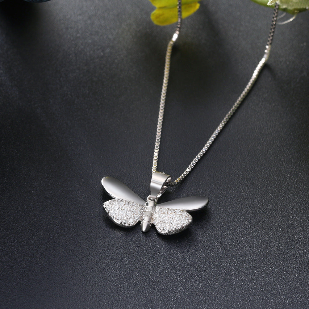 Collana farfalla zirconi in argento sterling