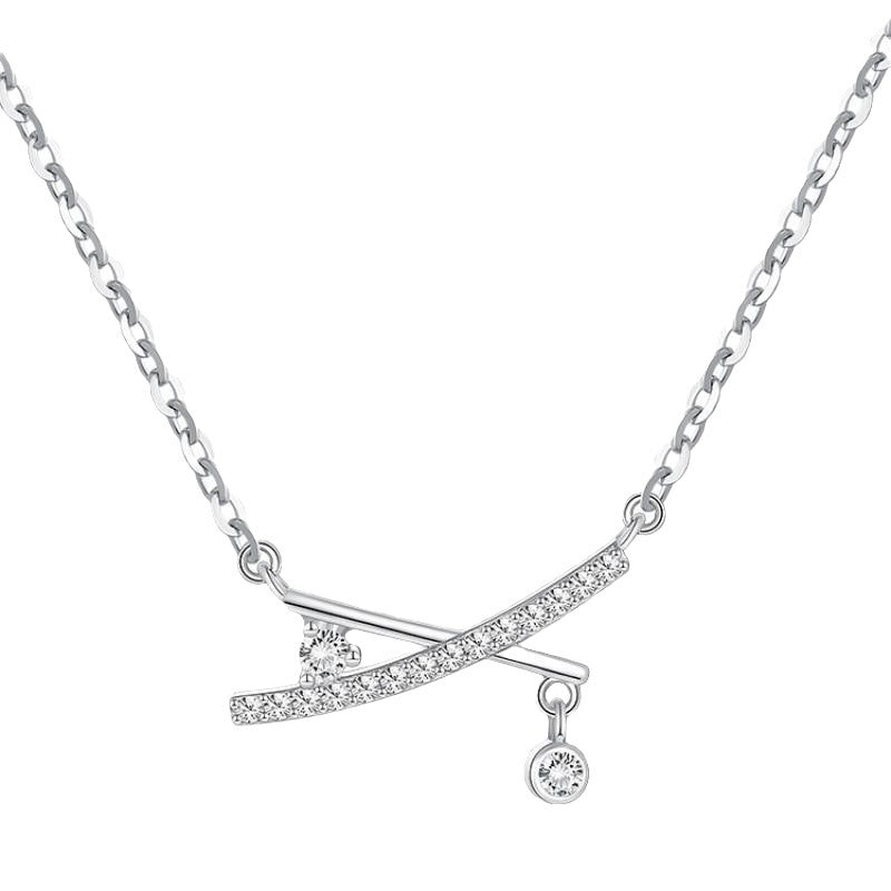 Collana croce argento e zirconi