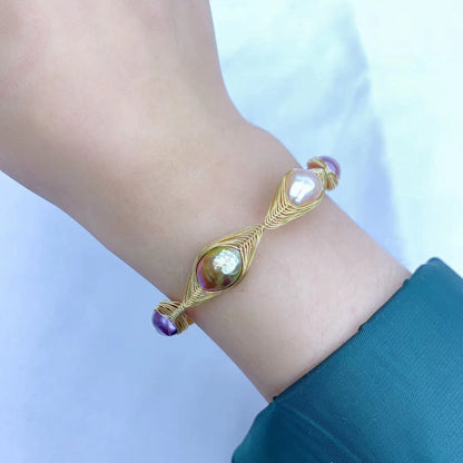 Bracciale barocco perle colorate