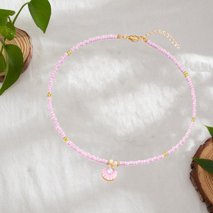 Collana conchiglia e perla stile nautico