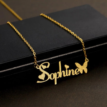 Collana charm farfalla satinata