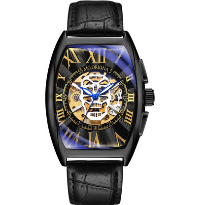 Orologio meccanico trasparente quadrato