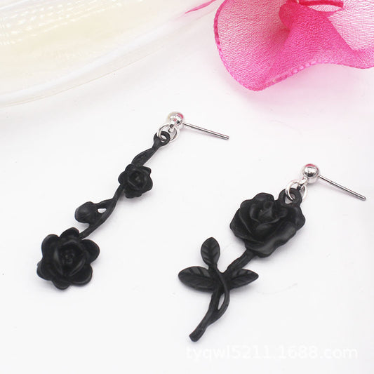 Orecchini rosa e nero