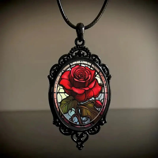 Collana Rosa Gotica Ovale