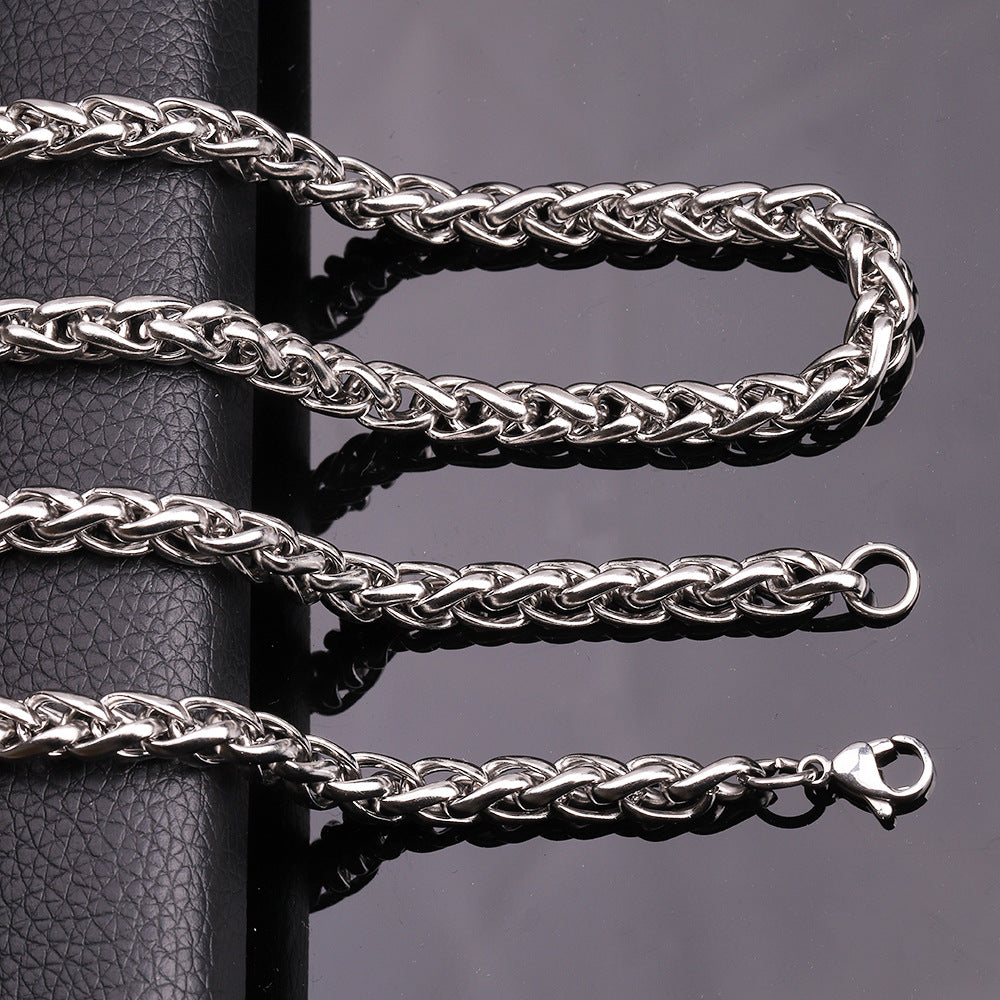Collana acciaio titanio minimalista