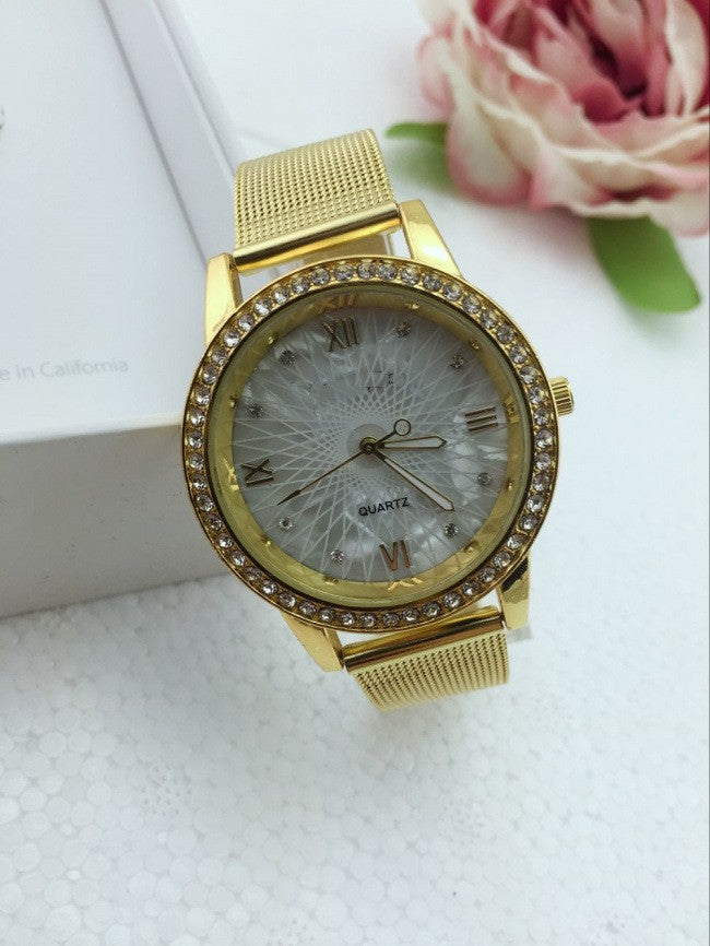 Orologio unisex cinturino rete dorata